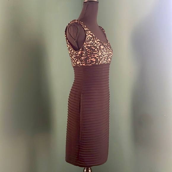 Vintage Calvin Klein Black and Cream Dress - Picture 2 of 7